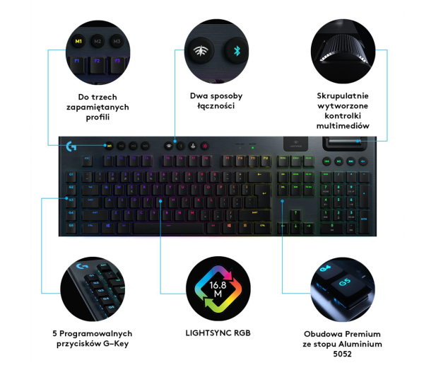 LOGITECH G915 RGB Mechanical Tactile 920-008910 - 511847 - zdjęcie 7